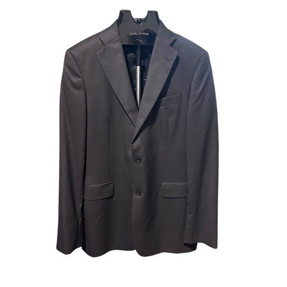 Brooks Brothers 346 Men's 2 Pcs Black Pinstripe Wool Suit 41R Jacket 34x33 Pants - Picture 3 of 16